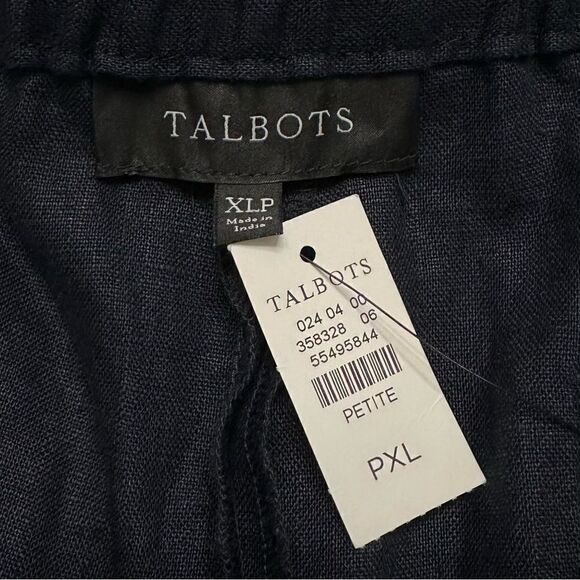 NWT Talbots 100% Linen Black Wide Leg Pants - Picture 9 of 11